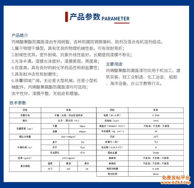 丙烯酸聚氨酯防腐面漆