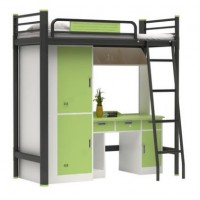 组合双层学生床 配置有衣柜书桌 给学生一个舒适实用的宿舍空间