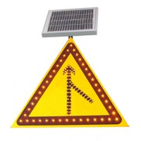 资阳太阳能合流标志牌 交通警告标志 三角形标志牌厂家
