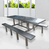 学校八人位食堂餐桌椅 不锈钢加工制造  用餐时候可以更安全